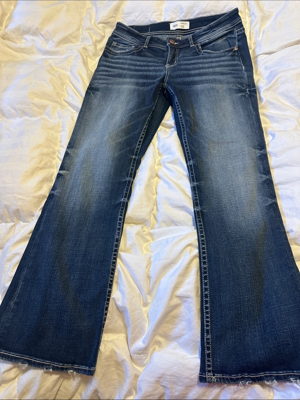 BKE Women's Dark Blue slim fit low rise bootcut